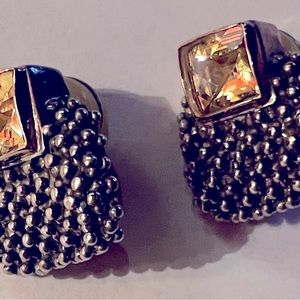 Michael Dawkins Sterling 925 and Citrine (emerald or cushion cut stones)